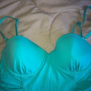 Beautiful blue structured one piece bathing suit